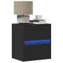 Wall-mounted bedside tables with LED lights, 2 units, black by , Nightstands - Ref: Foro24-3307964, Price: 109,57 €, Discount: %