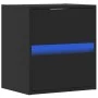 Wand-Nachttische mit LED-Lichtern, 2 Stück, Schwarz. von , Nachttische - Ref: Foro24-3307964, Preis: 109,44 €, Rabatt: %