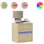 Wall-mounted bedside tables with LED lights, 2 units Sonoma oak by , Nightstands - Ref: Foro24-3307966, Price: 91,60 €, Disco...