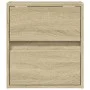 Wall-mounted bedside tables with LED lights, 2 units Sonoma oak by , Nightstands - Ref: Foro24-3307966, Price: 91,60 €, Disco...