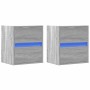 Wall-mounted bedside tables with LED lights, 2 units in Sonoma grey. by , Nightstands - Ref: Foro24-3307972, Price: 97,90 €, ...