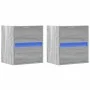 Wall-mounted bedside tables with LED lights, 2 units in Sonoma grey. by , Nightstands - Ref: Foro24-3307972, Price: 96,34 €, ...