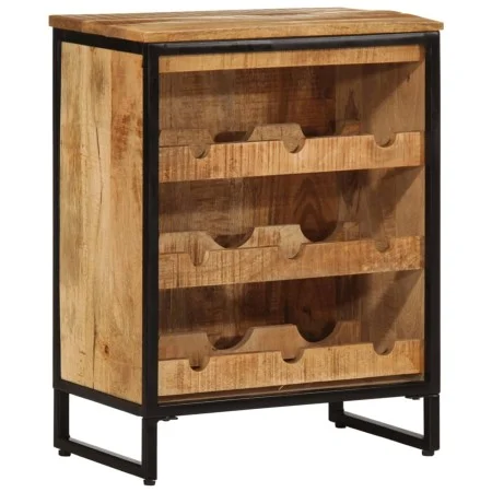 Solid mango wood wine rack for 9 bottles, measuring 55x33x70 cm. by , Wine racks - Ref: Foro24-4009949, Price: 148,89 €, Disc...