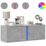 Wand-TV-Möbel mit LED-Lichtern in Betongrau 100x31x35 cm von , TV-Möbel - Ref: Foro24-852267, Preis: 69,09 €, Rabatt: %