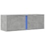 Mueble de TV de pared con luces LED gris hormigón 100x31x35 cm de , Muebles TV - Ref: Foro24-852267, Precio: 69,09 €, Descuen...