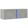Wall-mounted TV stand with LED lights in concrete gray, 100x31x35 cm. by , TV Furniture - Ref: Foro24-852267, Price: 68,03 €,...