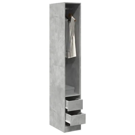 Armario de madera de ingeniería gris hormigón 30x50x200 cm de , Armarios roperos - Ref: Foro24-3307741, Precio: 105,19 €, Des...