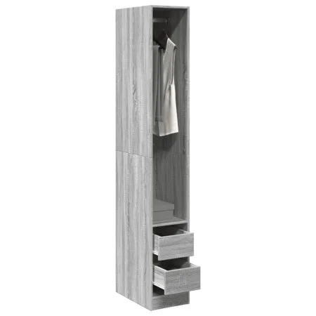 Armario de madera de ingeniería gris Sonoma 30x50x200 cm de , Armarios roperos - Ref: Foro24-3307743, Precio: 110,73 €, Descu...