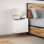 Mesita de noche de pared con luces LED blanco de , Mesitas de noche - Ref: Foro24-852075, Precio: 29,84 €, Descuento: %