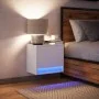 Mesita de noche de pared con luces LED blanco by , Nightstands - Ref: Foro24-852075, Price: 29,55 €, Discount: %