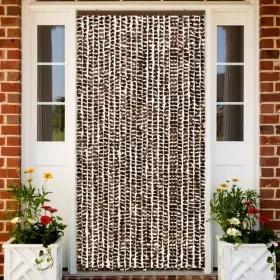 Brown and white chenille mosquito net curtain 100x220 cm by vidaXL, Mosquito nets for windows - Ref: Foro24-325453, Price: 65...