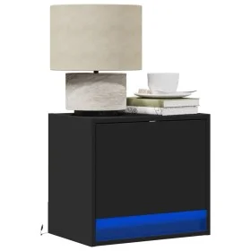 Mesita de noche de pared con luces LED negro by , Nightstands - Ref: Foro24-852077, Price: 29,55 €, Discount: %