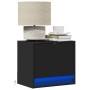 Mesita de noche de pared con luces LED negro by , Nightstands - Ref: Foro24-852077, Price: 41,93 €, Discount: %