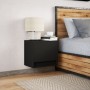 Mesita de noche de pared con luces LED negro by , Nightstands - Ref: Foro24-852077, Price: 41,93 €, Discount: %