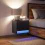 Wand-Nachttisch mit LED-Lichtern in Schwarz von , Nachttische - Ref: Foro24-852077, Preis: 29,62 €, Rabatt: %
