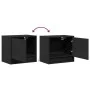 Wand-Nachttisch mit LED-Lichtern in Schwarz von , Nachttische - Ref: Foro24-852077, Preis: 29,62 €, Rabatt: %