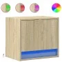 Mesitas de noche de pared con luces LED 2 unidades roble Sonoma de , Mesitas de noche - Ref: Foro24-852080, Precio: 49,37 €, ...