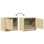 Mesitas de noche de pared con luces LED 2 unidades roble Sonoma by , Nightstands - Ref: Foro24-852080, Price: 49,82 €, Discou...