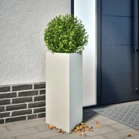 Jardinera triangular acero blanco 40x34,5x70 cm by , Pots and planters - Ref: Foro24-851159, Price: 72,16 €, Discount: %