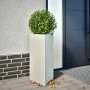 Dreieckiger Blumenkübel aus weißem Stahl, 40x34,5x70 cm. von , Töpfe und Pflanzgefäße - Ref: Foro24-851159, Preis: 72,16 €, R...