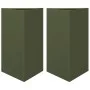 Jardineras triangulares 2 uds acero verde oliva 50x43x75 cm de , Maceteros y jardineras - Ref: Foro24-851178, Precio: 99,73 €...