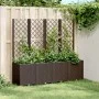 Planter with brown PP trellis 160x40x140 cm by , Pots and planters - Ref: Foro24-367875, Price: 192,57 €, Discount: %