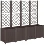 Planter with brown PP trellis 160x40x140 cm by , Pots and planters - Ref: Foro24-367875, Price: 192,57 €, Discount: %