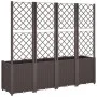 Planter with brown PP trellis 160x40x140 cm by , Pots and planters - Ref: Foro24-367875, Price: 192,57 €, Discount: %