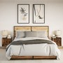 Mesitas de noche de pared con luces LED 2 uds roble ahumado by , Nightstands - Ref: Foro24-852084, Price: 49,82 €, Discount: %