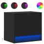 Wand-Nachttische mit LED-Lichtern, 2 Stück, Schwarz. von , Nachttische - Ref: Foro24-852078, Preis: 51,65 €, Rabatt: %