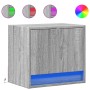 Mesitas de noche de pared con luces LED 2 unidades gris Sonoma by , Nightstands - Ref: Foro24-852086, Price: 51,57 €, Discoun...