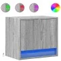 Wand-Nachttische mit LED-Lichtern, 2 Stück, in Grau Sonoma. von , Nachttische - Ref: Foro24-852086, Preis: 51,12 €, Rabatt: %