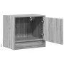 Mesitas de noche de pared con luces LED 2 unidades gris Sonoma by , Nightstands - Ref: Foro24-852086, Price: 51,12 €, Discoun...