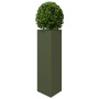 Jardinera triangular acero verde oliva 30x26x75 cm by , Pots and planters - Ref: Foro24-851149, Price: 56,93 €, Discount: %