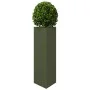 Jardinera triangular acero verde oliva 30x26x75 cm by , Pots and planters - Ref: Foro24-851149, Price: 62,64 €, Discount: %