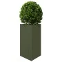 Jardinera triangular acero verde oliva 50x43x75 cm by , Pots and planters - Ref: Foro24-851177, Price: 84,55 €, Discount: %