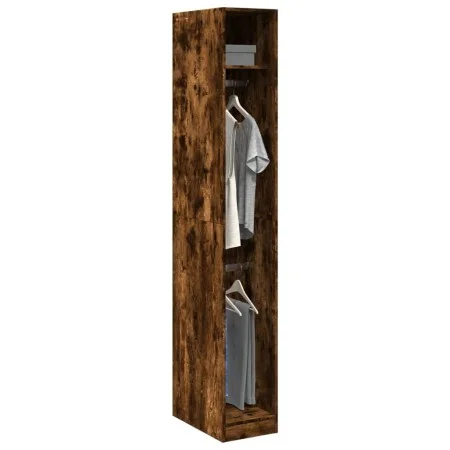 Engineered wood wardrobe in smoked oak color, 30x50x200 cm by , Wardrobes - Ref: Foro24-3307778, Price: 92,55 €, Discount: %