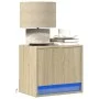Wall-mounted bedside table with LED lights Sonoma oak by , Nightstands - Ref: Foro24-852079, Price: 28,74 €, Discount: %