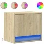 Wall-mounted bedside table with LED lights Sonoma oak by , Nightstands - Ref: Foro24-852079, Price: 28,74 €, Discount: %