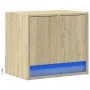 Wall-mounted bedside table with LED lights Sonoma oak by , Nightstands - Ref: Foro24-852079, Price: 28,74 €, Discount: %