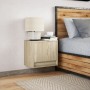 Wall-mounted bedside table with LED lights Sonoma oak by , Nightstands - Ref: Foro24-852079, Price: 29,05 €, Discount: %
