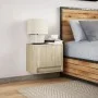 Wall-mounted bedside table with LED lights Sonoma oak by , Nightstands - Ref: Foro24-852079, Price: 28,74 €, Discount: %