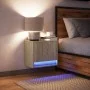 Wall-mounted bedside table with LED lights Sonoma oak by , Nightstands - Ref: Foro24-852079, Price: 28,74 €, Discount: %