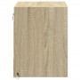 Wall-mounted bedside table with LED lights Sonoma oak by , Nightstands - Ref: Foro24-852079, Price: 29,05 €, Discount: %