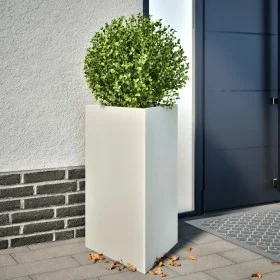 Triangular planters 2 units white steel 50x43x75 cm by , Pots and planters - Ref: Foro24-851174, Price: 128,14 €, Discount: %