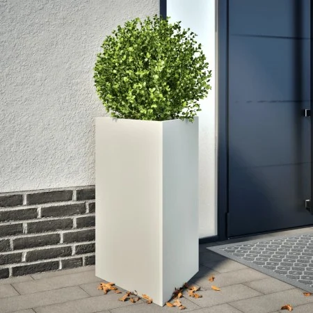 Triangular planters 2 units white steel 50x43x75 cm by , Pots and planters - Ref: Foro24-851174, Price: 128,14 €, Discount: %