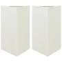 Triangular planters 2 units white steel 50x43x75 cm by , Pots and planters - Ref: Foro24-851174, Price: 128,14 €, Discount: %