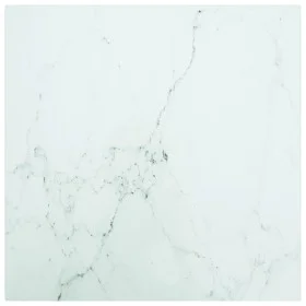 Tischplatte mit Design aus weißem Marmor und gehärtetem Glas, 40x40 cm, 6 mm. von , Tischplatten - Ref: Foro24-322253, Preis:...