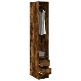 Engineered wood wardrobe in smoked oak color, 30x50x200 cm by , Wardrobes - Ref: Foro24-3307742, Price: 125,59 €, Discount: %