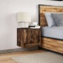 Wall-mounted bedside table with LED lights in smoked oak. by , Nightstands - Ref: Foro24-852083, Price: 28,93 €, Discount: %